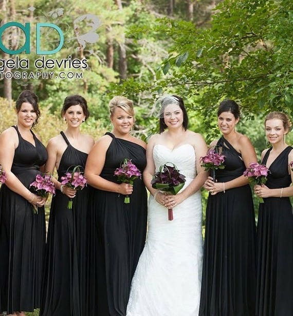 black convertible bridesmaid dress