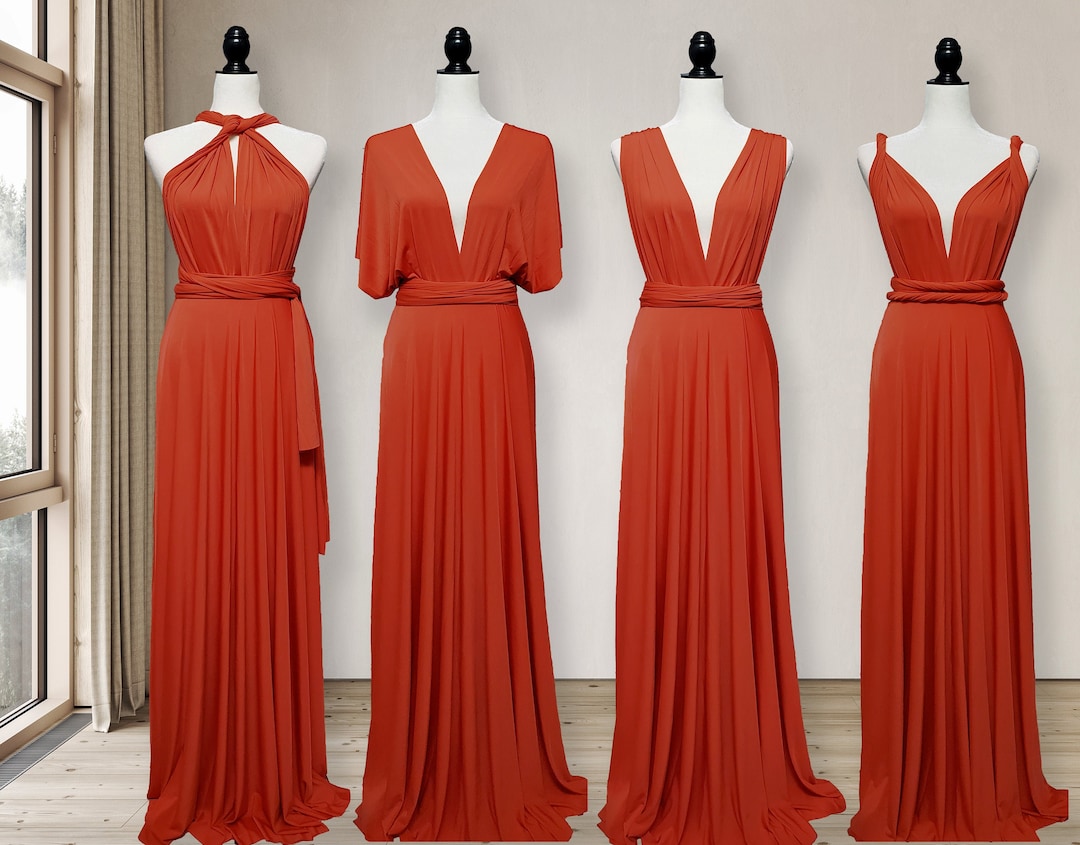 RUST Bridesmaid Dress Infinity Dress RUST Convertible Dress - Etsy