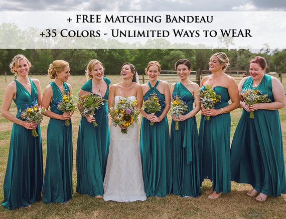 teal dress bridesmaid