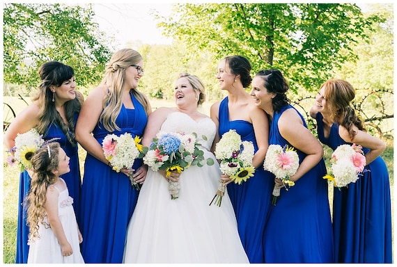 blue bridesmaid dress