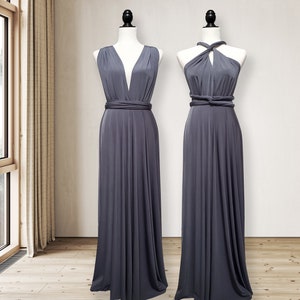 Charcoal Grey Infinity Dress Bridesmaid Dress Convertible - Etsy