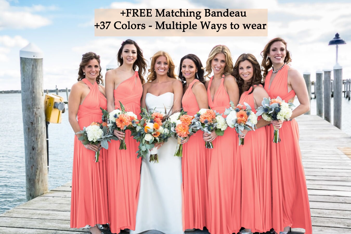 Peach Coral Bridesmaid Dress Infinity 