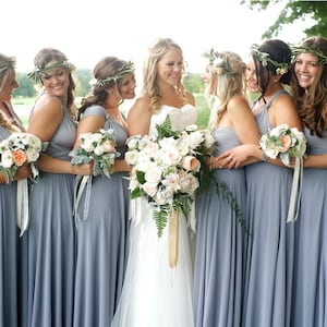 Dusty Blue Bridesmaid Robes, Bridal Robes, Bridal Robe, Floral Bridesmaid  Robe, Wedding, Wedding Party Robes, Bride Robe, Bridesmaid Gift 