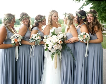 Dusty Blue Bridesmaid Dress infinity dress Periwinkle convertible Infinity Dress Dusty Blue Prom Dresses Maternity Dress Plus Size & Regular