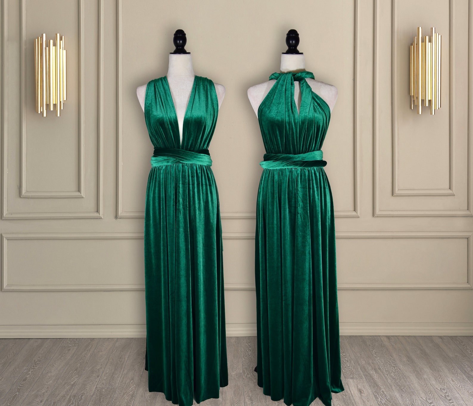 Emerald Green Velvet Dress Emerald Velvet Bridesmaid Dress Etsy