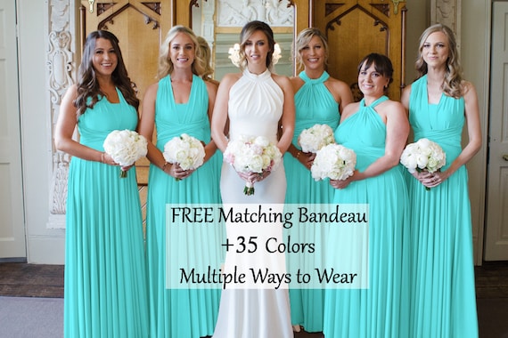 aqua bridesmaid dresses