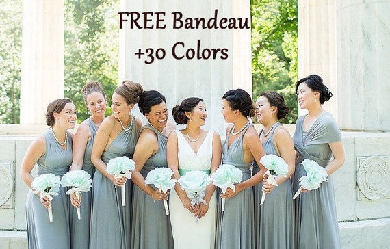 Long Silver Bridesmaid Dresses