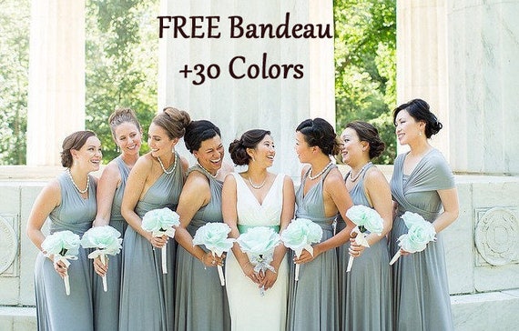 light grey long bridesmaid dresses