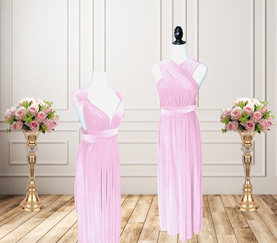 Blush velvet 2025 bridesmaid dresses