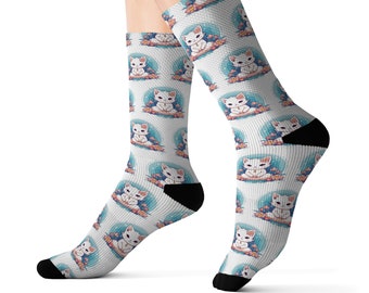 Socks Cute Meditation Zen Cat Gift Cat Mom Cat Lover Animal Lover Socks Cat Person Socks New Cat Owner Socks Pet Lover Cat Graphic Socks