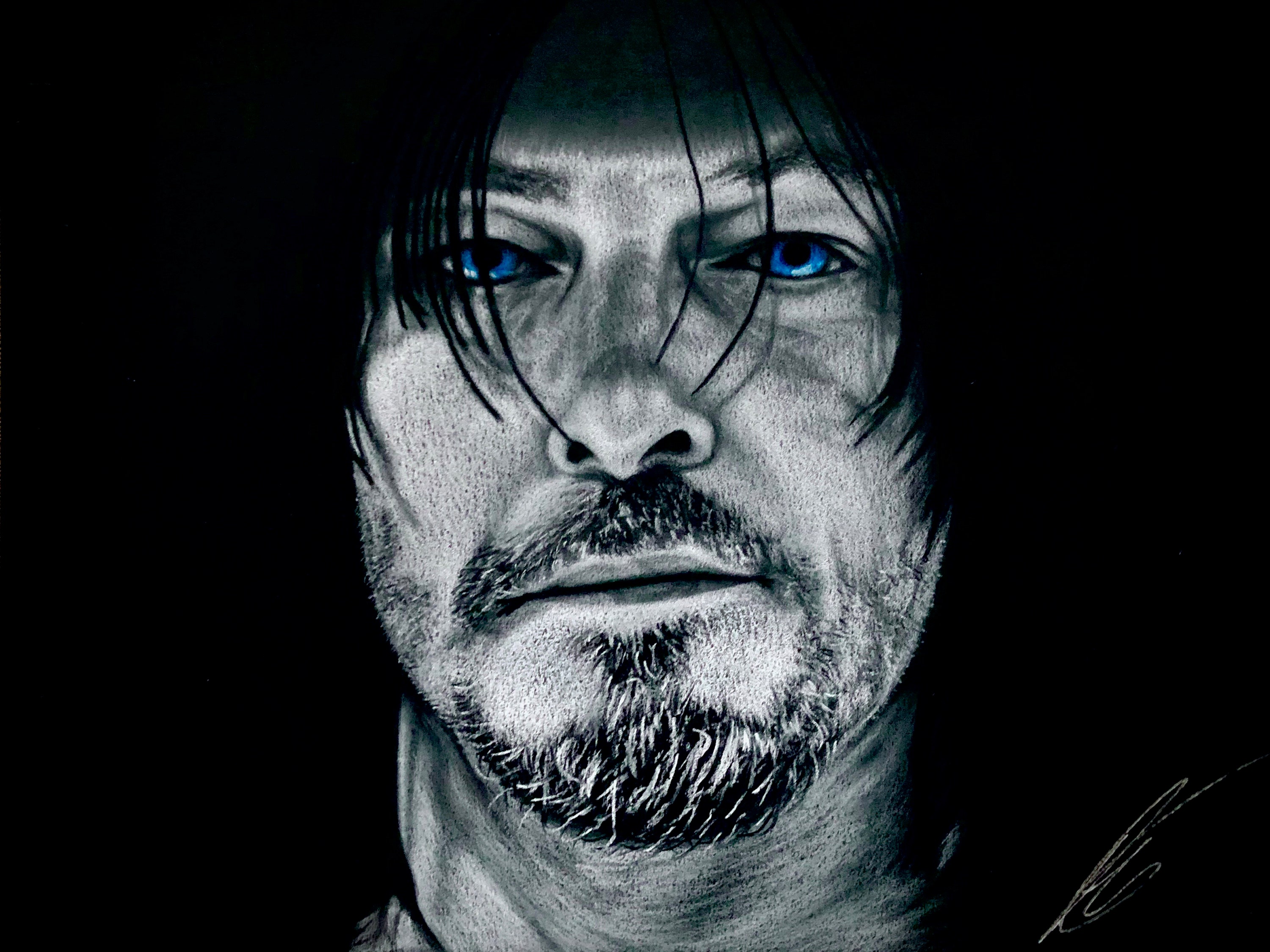 鉛筆画　The Walkng Dead-Darly Dixon Daryl Dixon Pencil Drawing - the Walking Dead Fine Art