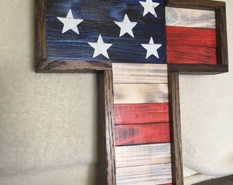 American flag cross