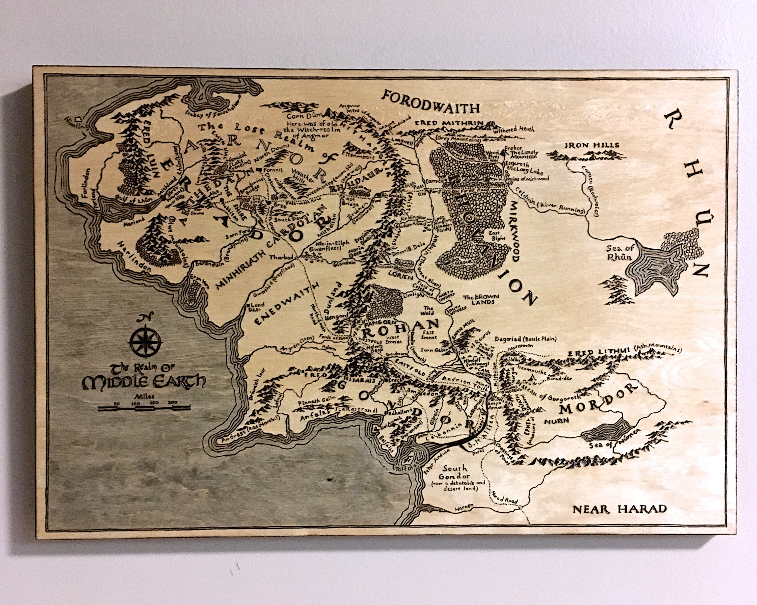 Middle Earth Map The Shire Middle Earth Map Woodburned Map Of Tolkien Middle Earth | Etsy Ireland