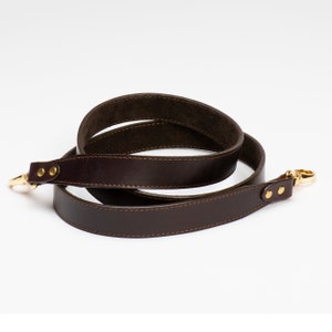 Soft Suede Lined Purse Strap Replacement in Cognac Black Dark Brown and Wine Burgundy Leather  14-60 Inch Lengths 2 Gold Silver Brass Clips