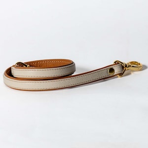 Bone and Cognac Five Eighths Inch Wide Leather Purse Strap Replacement  14-60 Inch Lengths 2 Gold Silver or Brass Attachments
