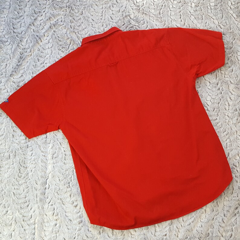 Vintage Toys R Us Uniform Shirt 3XL XXXL Red Short Sleeve Button Up Toy Store Employee