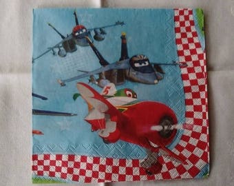 set of 2 napkins 33 x 33 planes