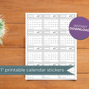 Printable Blank Monthly Calendar Sticker Sheet | Blank Calendar | Instant Digital Download | Planners & Organizers