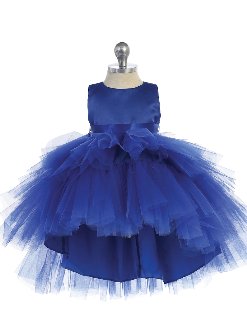 Royal Blue Infant Ruffles Tulle Highlow Dress Etsy