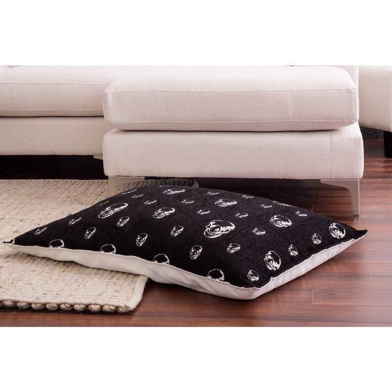 26 X 36 Designer Dog Bed Black White Skull Etsy