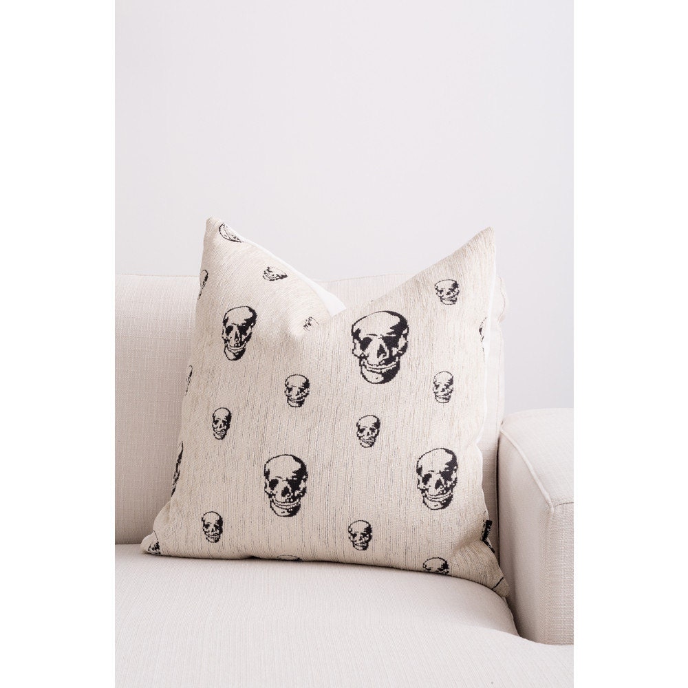 black skull pillow