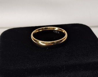 Plain Classic Dome Gold Band Ring 4mm Plain Gold Ring, Gold Band, 18k gold plated stacking gold ring, Minimalist ring, Women's Size 6 7 8