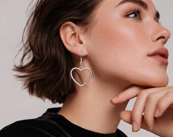 Heart shaped dangling earrings