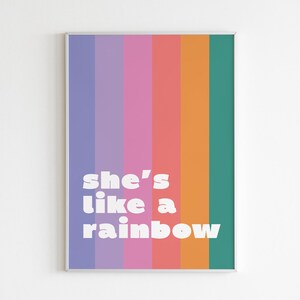 RAINBOW GIRL • Illustration, affiche, carte illustrée / Arc-en-ciel, joie, message positif / Impression fine art, papier de création