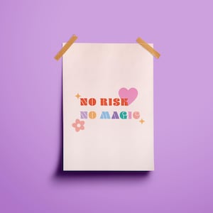 RISK MAGIC • Illustration, affiche, carte illustrée / Magic, wording, message positif / Impression fine art, papier de création