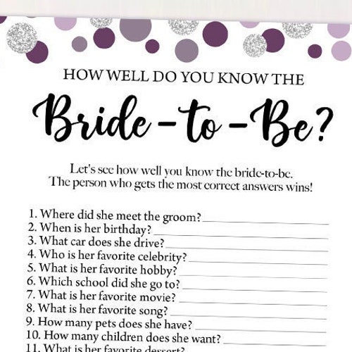 DIY and the Bride Wore... Printable Cards Bridal Shower Game - Etsy