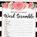 Printable Bridal Shower Games Printable Bridal Word Scramble Game Pink ...