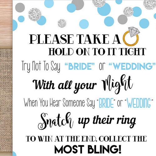 Blue Don't Say Wedding Pearl Necklace Game Bridal Shower Etsy