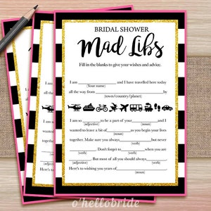 Printable Bridal Shower Games Printable Pink Gold Bridal Shower Mad ...