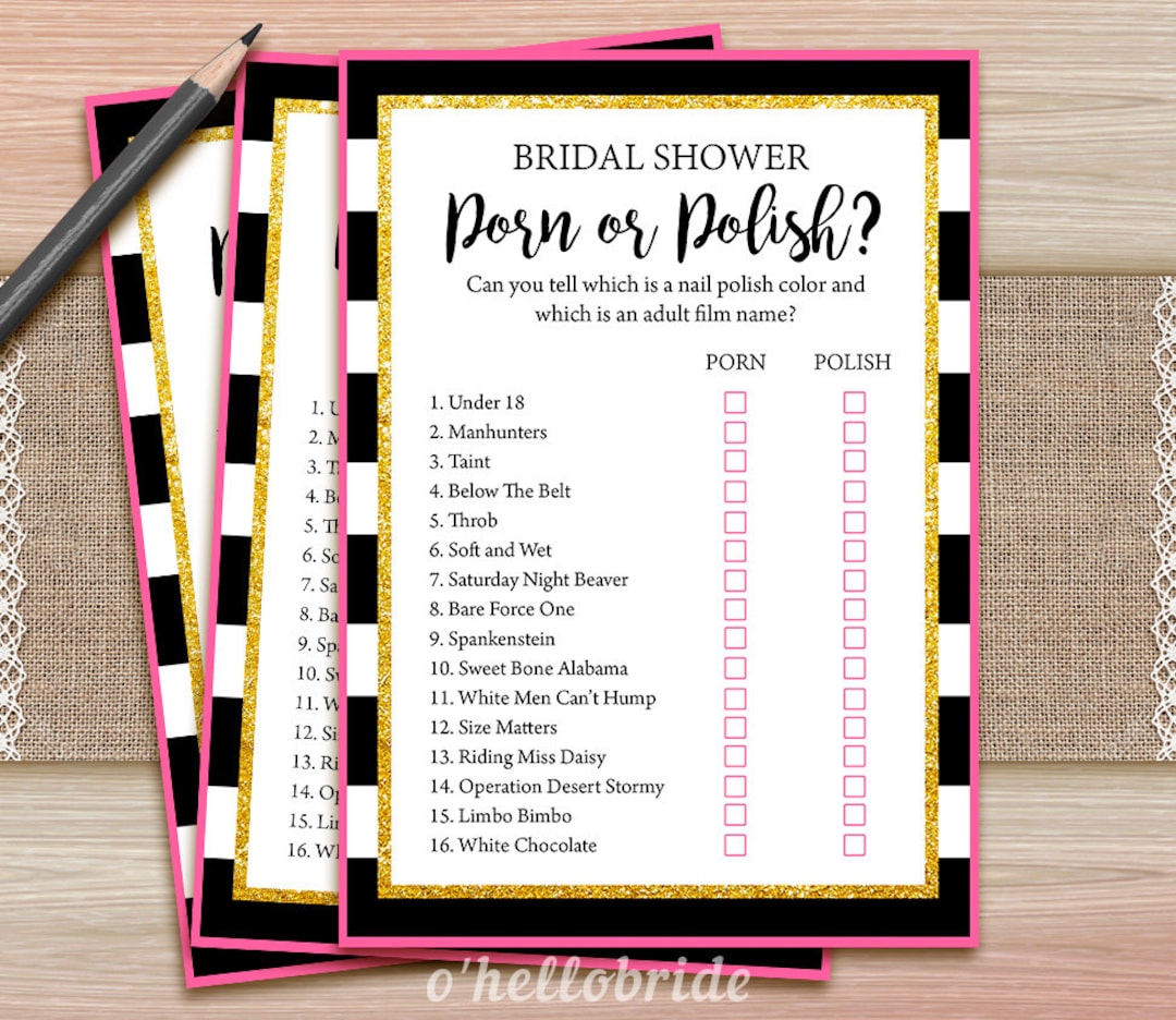 Bridal Shower Party - Printable Bridal Shower Game Printable Porn or Polish Bridal - Etsy