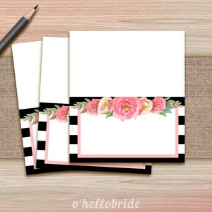 Printable Pink Floral Food Tent Cards Food Labels Bridal - Etsy