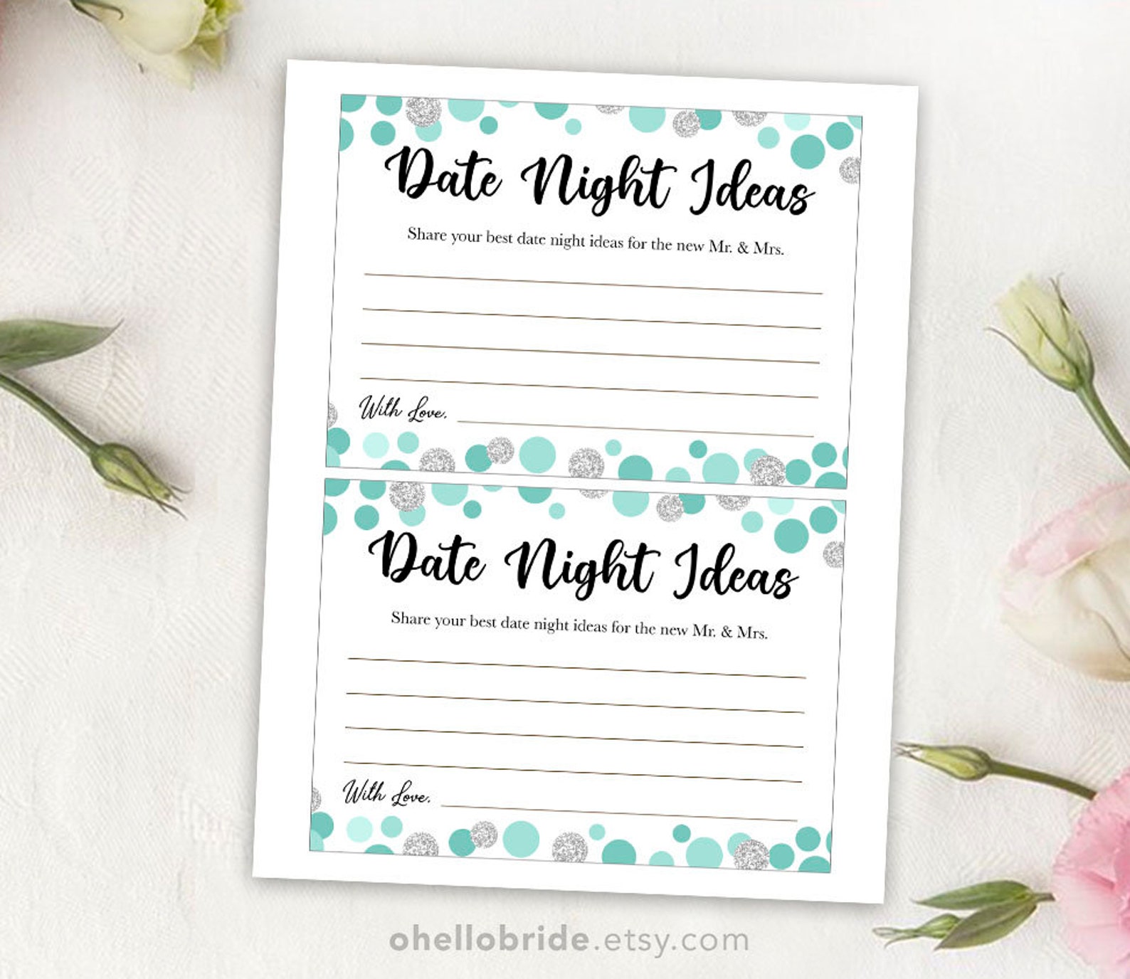 Printable Bridal Shower Games Printable Date Night Ideas for - Etsy