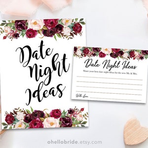 Printable Bridal Shower Games Printable Date Night Ideas for Newlywed ...