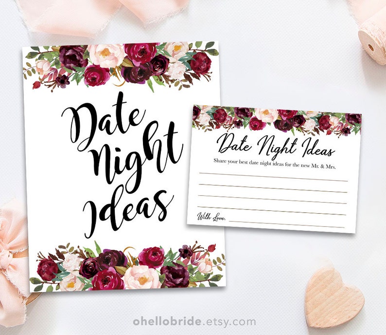 Printable Bridal Shower Games Printable Date Night Ideas for - Etsy