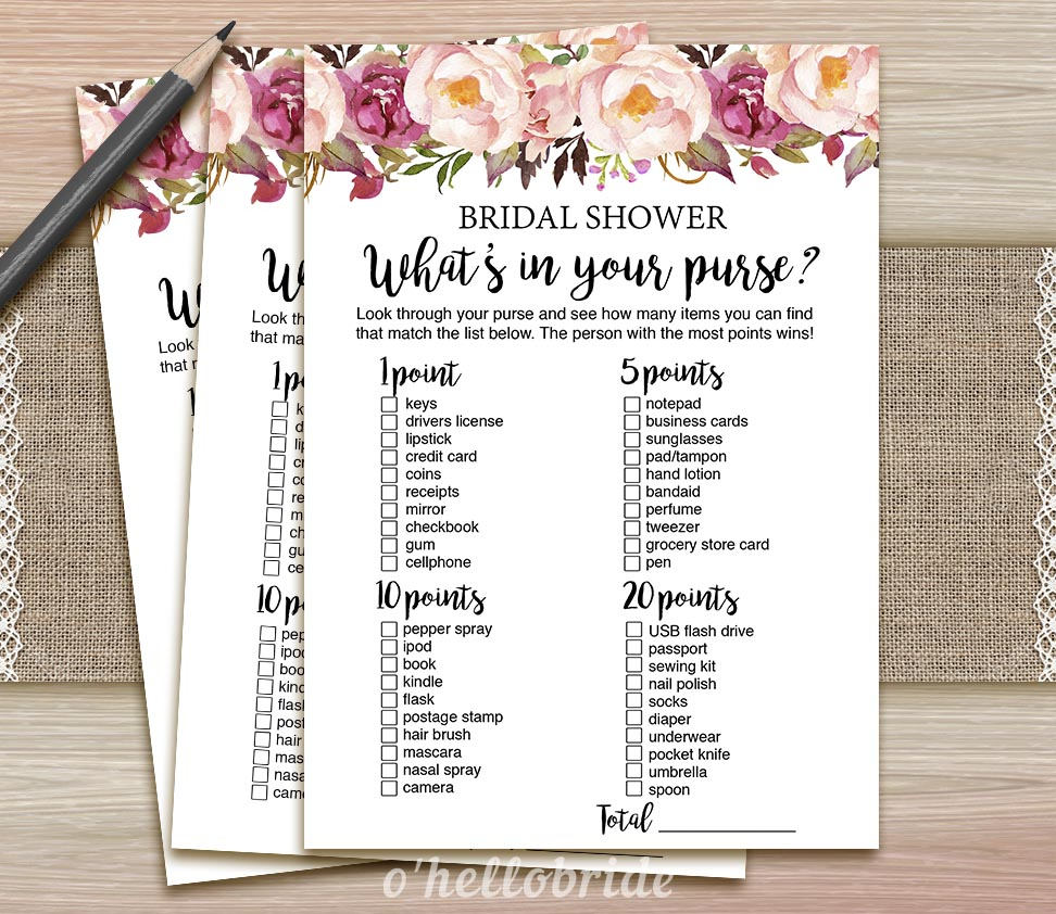 printable bridal shower games printable whats in your etsy