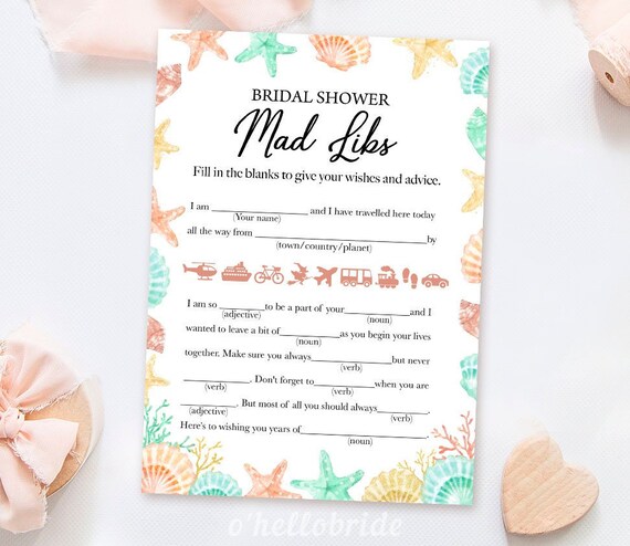 Printable Bridal Shower Games Printable Beach Bridal Shower - Etsy