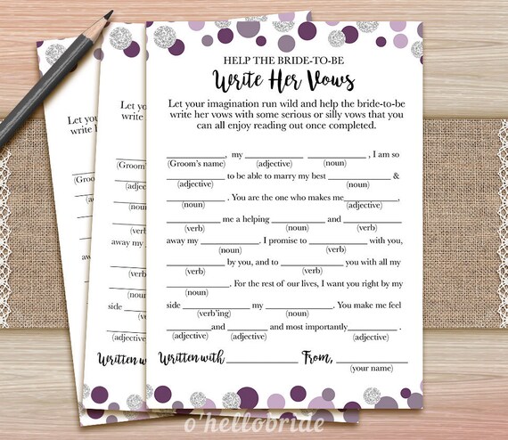 Paper &amp; Party Supplies Purple Floral Bridal Shower Game 031 Printable ...