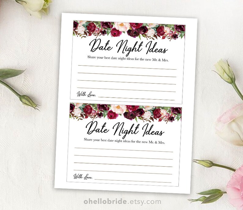 Printable Bridal Shower Games Printable Date Night Ideas for - Etsy