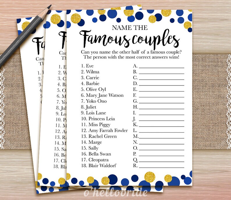 Printable Couples Games