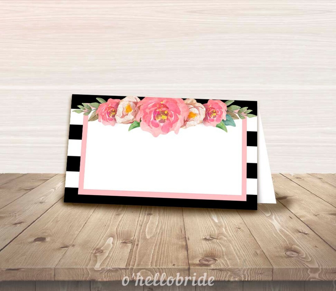 Printable Pink Floral Food Tent Cards Food Labels Bridal - Etsy