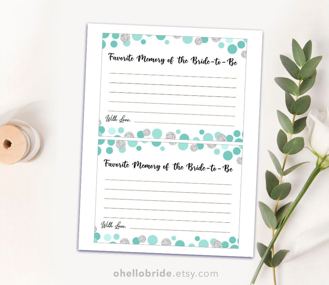 Printable Favorite Memories of the Bride to Be Printable - Etsy