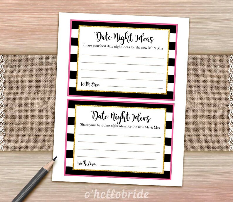 Printable Bridal Shower Games Printable Date Night Ideas for - Etsy