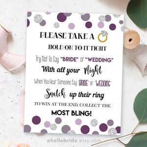 Printable Bridal Shower Games Printable Don't Say Bride - Etsy