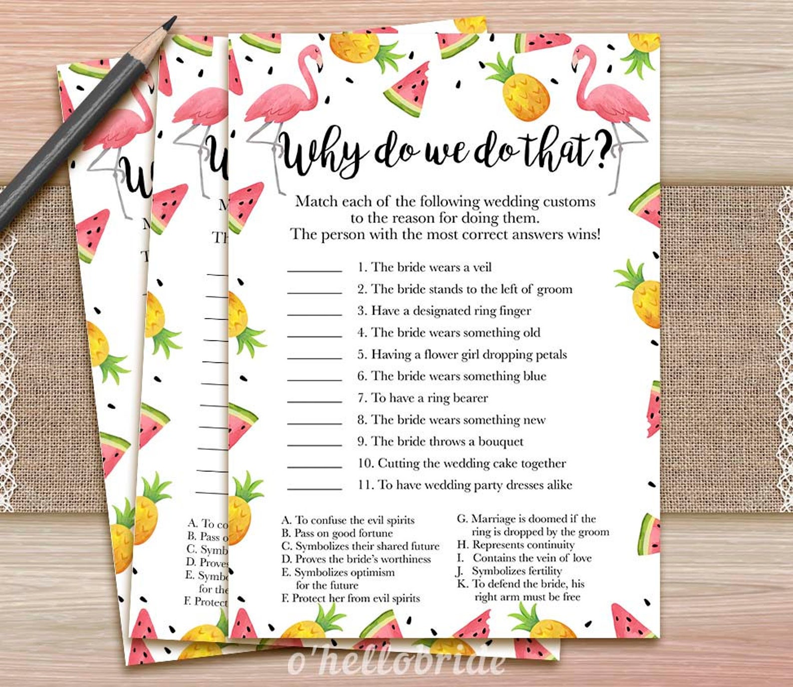 Printable Bridal Shower Games Printable Why Do We Do That Etsy UK