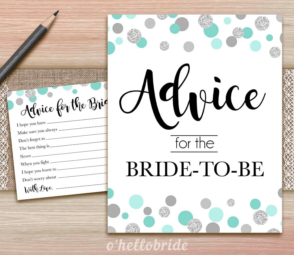 printable bridal shower games printable advice for the bride etsy