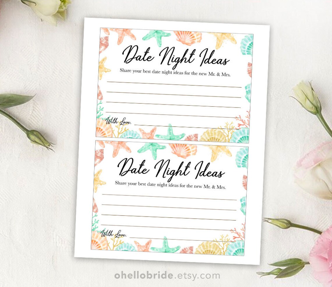 Printable Bridal Shower Games Printable Date Night Ideas - Etsy